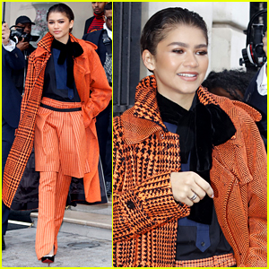 Zendaya Keeps It Classy in Orange & Black While Heading Out in Paris