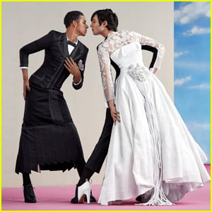 Ezra Miller & Keiynan Lonsdale Show Off Dresses From Met Gala Exhibit