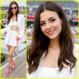 Victoria Justice Adds Pop of Pink To Preakness Stakes Look | Victoria ...