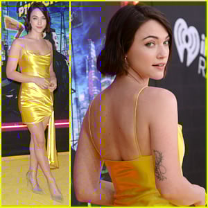 Violett Beane Rocks Yellow Mini-Dress For 'Detective Pikachu' Premiere in NYC