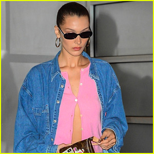 Bella Hadid Wears a Louis Vuitton Neon Vest by Virgil Abloh