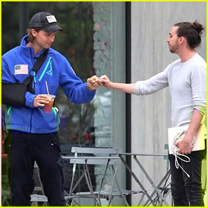 Patrick Schwarzenegger Grabs Coffee With a Pal in LA