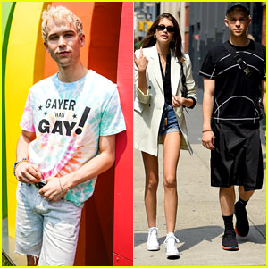 Tommy Dorfman Hangs with Kaia Gerber After Kicking Off Pride Month at Governors Ball