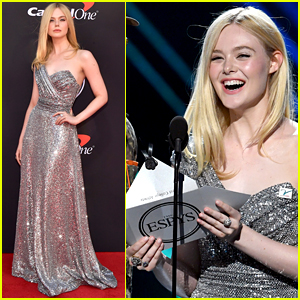 Elle Fanning Dazzles in Silver Gown While Presenting at ESPYs 2019