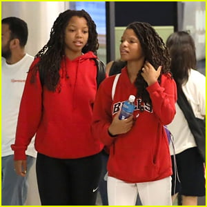 Halle Bailey Goes Casual For Airport Arrival With Family in LA | Chloe