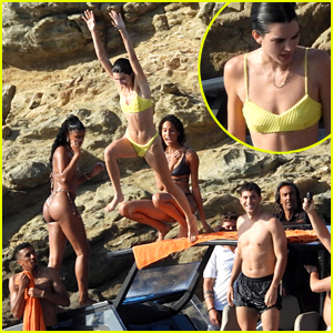 Kendall Jenner Jumps Off A Boat in Mykonos!