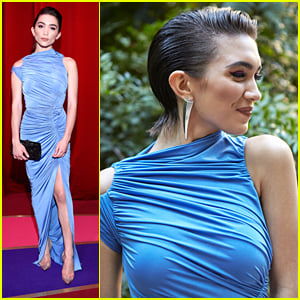 Rowan Blanchard Steps Out in Gorgeous Blue Gown For Paris Fashion Week Events