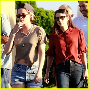 Kristen Stewart Caps Off Her Weekend at Lunch with Emma Roberts