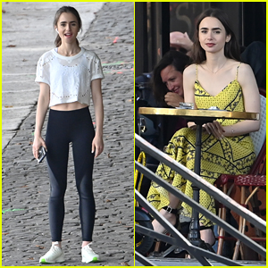 Lily Collins Films More Scenes for ‘Emily in Paris’ on Location in