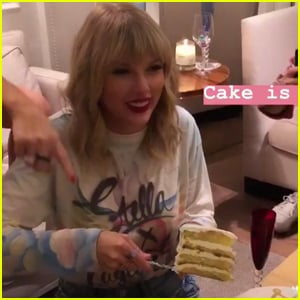 Taylor Swift Celebrates 'Lover' Release with Cake & Close Friends!