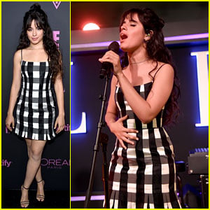 Camila Cabello Rocks a Checkered Dress at Star-Studded Elle Event