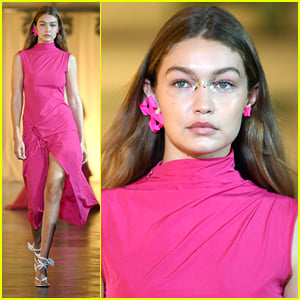 Gigi Hadid shimmers in chic pink dress as she debuts a full fringe in Paris  - Irish Mirror Online