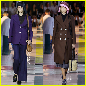 Kaia Gerber & Gigi Hadid Wear Hats On The Runway For The Prada Show in ...