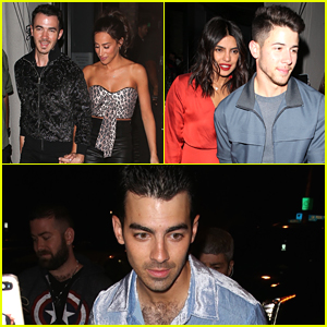 Kevin & Nick Jonas Grab Dinner With Wives Danielle Jonas & Priyanka Chopra in LA