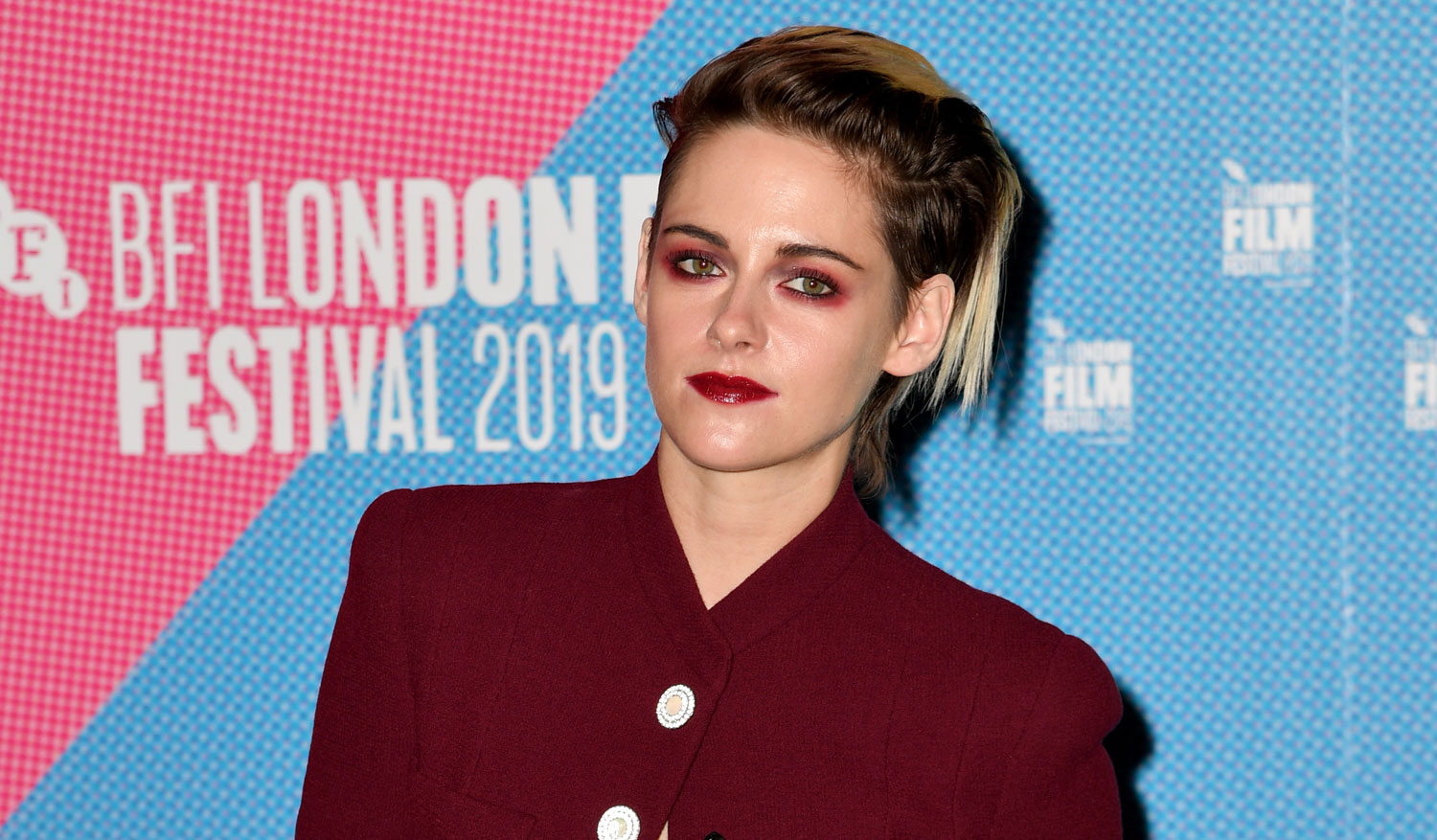 Kristen Stewart Rocks Rich Red Ensemble at ‘Seberg’ Screening in London