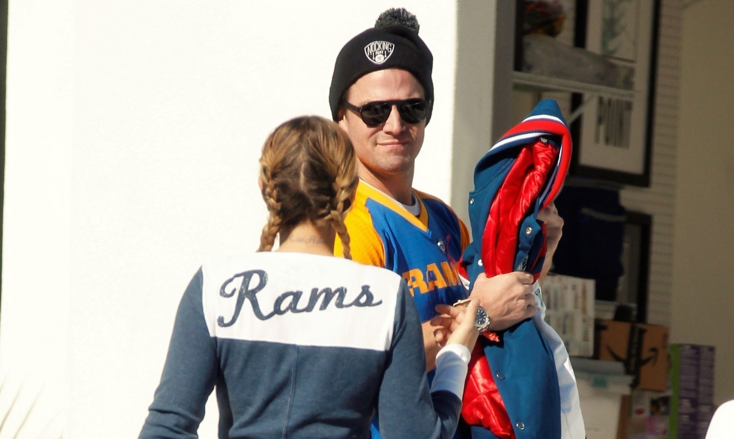 Stephen Amell & Wife Cassandra Jean Support the L.A. Rams!: Photo