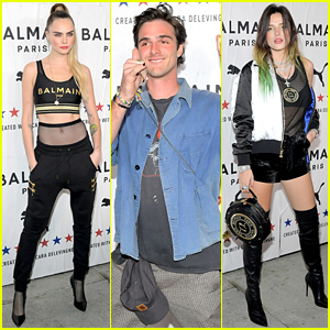 Bella Thorne & Jacob Elordi Support Cara Delevingne at PUMA x Balmain