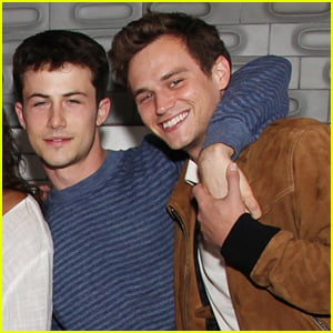 Dylan Minnette & Brandon Flynn Cuddle Up At Final Table Read For '13 Reasons Why'