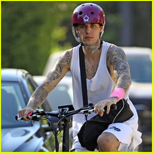 Justin Bieber Treats Himself to a Bike Ride After Hosting Trick-or-Treaters