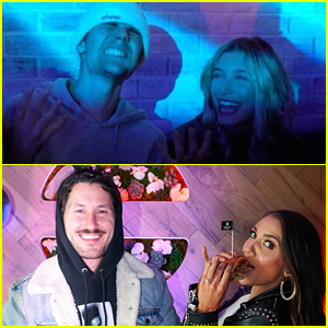 Justin & Hailey Bieber Join Val Chmerkovskiy & Jenna Johnson at Black Star Burger LA's Grand Opening