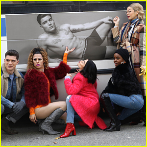Lucy Hale & 'Katy Keene' Cast Get Flirty With Zane Holtz Underwear Bus Ad