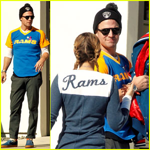 Stephen Amell & Wife Cassandra Jean Support the L.A. Rams!: Photo