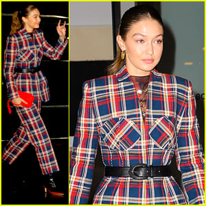 Gigi Hadid's Plaid Suit Is Fashion Goals As She Heads To Jingle Ball in NYC