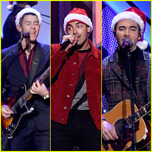Jonas Brothers Wear Santa Hats For Their Jingle Ball 2019 Performance in NYC