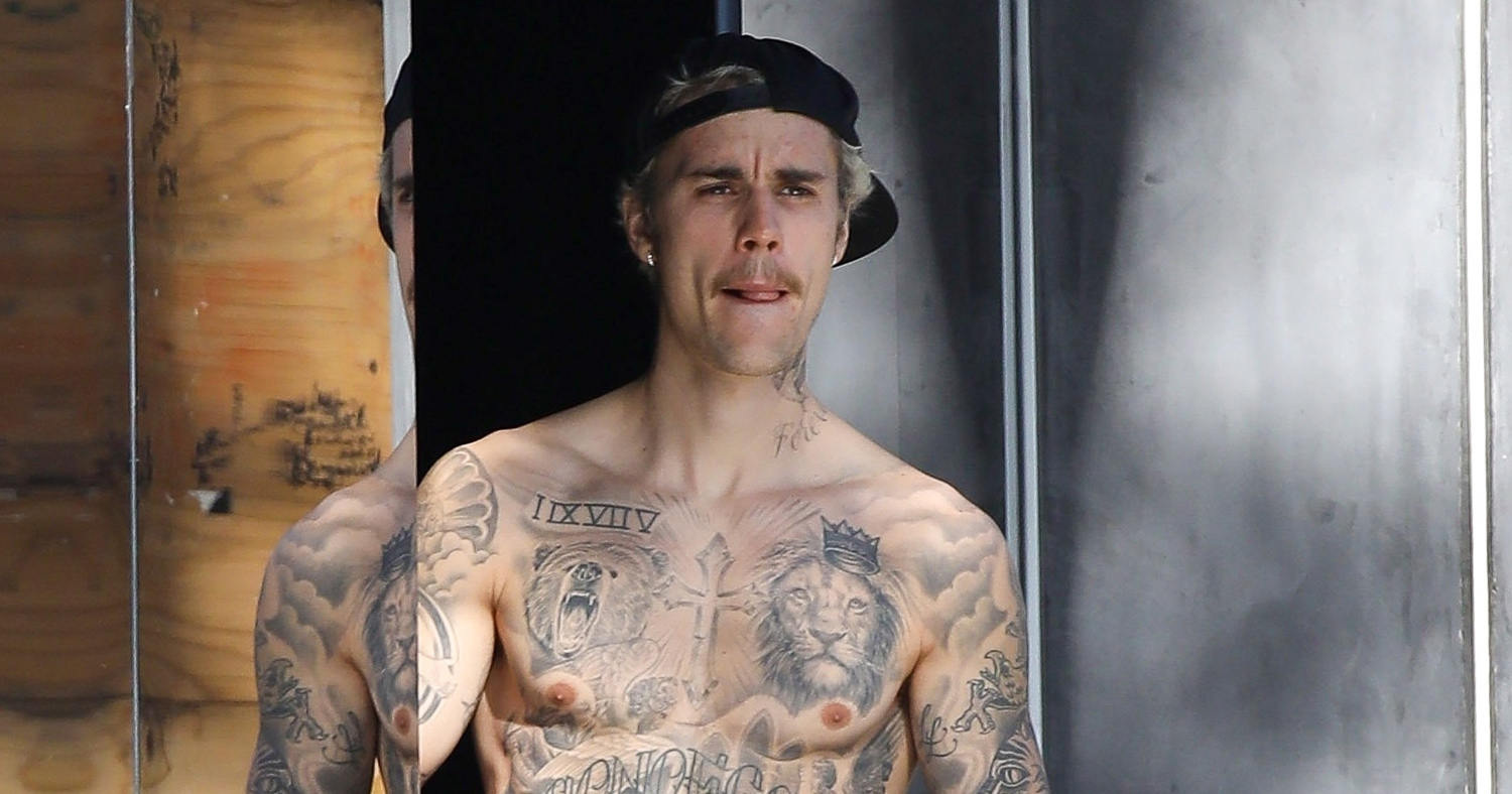 Justin Bieber Goes Shirtless Flaunts His Tattoos At The Gym News Need News Kulturaupice