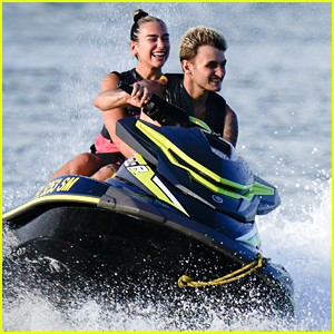 Anwar Hadid & Girlfriend Dua Lipa Splash Around The Water While Jet Skiing in Miami