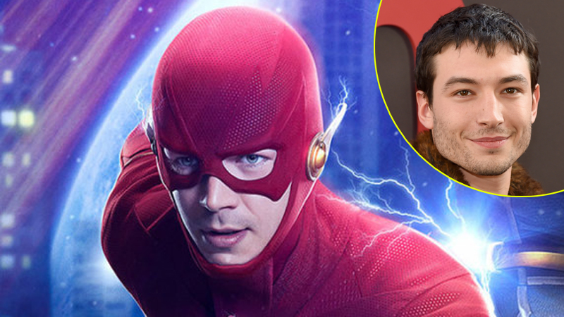 Grant Gustin And Ezra Miller Come Face To Face As The Flash Arrowverse Ezra Miller Grant