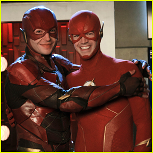 Grant Gustin & Ezra Miller Come Face-to-Face as The Flash!