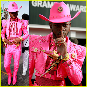 Lil Nas X Rocks Head-to-Toe Pink Cowboy Outfit at Grammys 2020