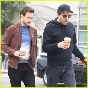 Brandon Flynn Joins Actor Zachary Quinto for a Dog Walk