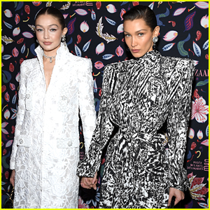 Bella Hadid Meets Up With Sister Gigi For Harper's Bazaar Event During Paris Fashion Week