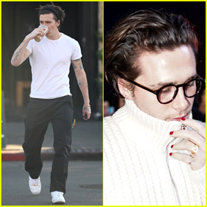 Brooklyn Beckham Shows Off His Red Nails!