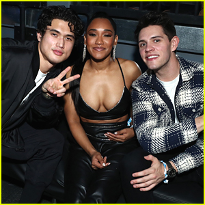 Charles Melton & Casey Cott Met Up With Another CW Star at a Super Bowl Party