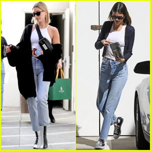 Hailey Bieber & Kendall Jenner Coordinate Outfits While Shopping!