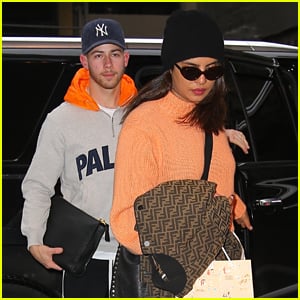 Nick Jonas & Priyanka Chopra Coordinate Their Orange Looks Out in NYC