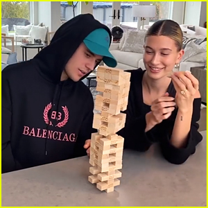 Hailey & Justin Bieber Play A Game of Jenga During New Facebook Watch Series