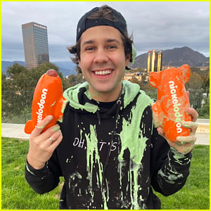 David Dobrik Gets Drenched In Slime By Natalie Mariduena For Kids' Choice Awards 2020