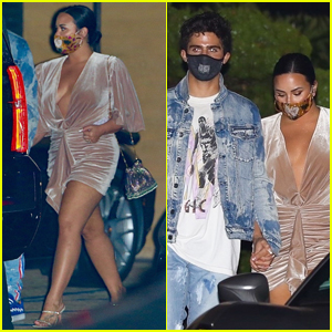 Demi Lovato Steps Out for Dinner with Fiance Max Ehrich in Malibu