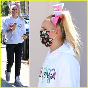 JoJo Siwa Wears Her Own Face On Her Mask While Out For Ice Cream