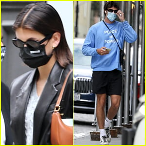 Kaia Gerber & BF Jacob Elordi Head Out of Her Apartment in New York