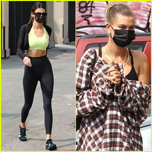 Kendall Jenner & Hailey Bieber Meet Up For Midweek Lunch