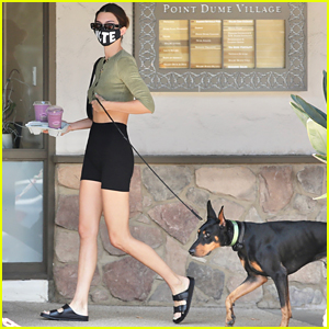 Kendall Jenner Brings Dog Pyro On a Juice Run With Her