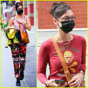 Bella Hadid Rocks Colorful Pants While Out in NYC