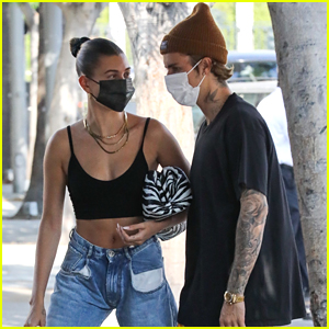 Hailey Bieber Shows Off Midriff During Dinner & Lunch Out With Justin Bieber