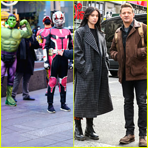 Hailee Steinfeld & Jeremy Renner Run Into Other Marvel Characters While Filming in Times Square