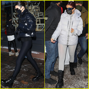Kendall & Kylie Jenner Bundle Up While Shopping in Aspen